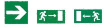 Вказують напрямок евакуації по коридорах, залах і приміщеннях